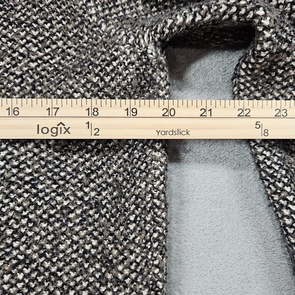 J Jill Cardigan Womens Small Brown Gray Long Line Faux Fur Trim Duster Coatigan - Picture 7 of 8